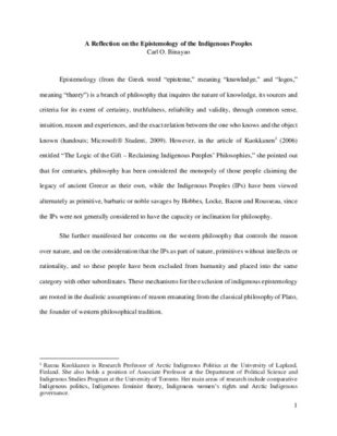 Descolonizando el Saber: Una Reflexión sobre la Epistemología de los Pueblos Indígenas 